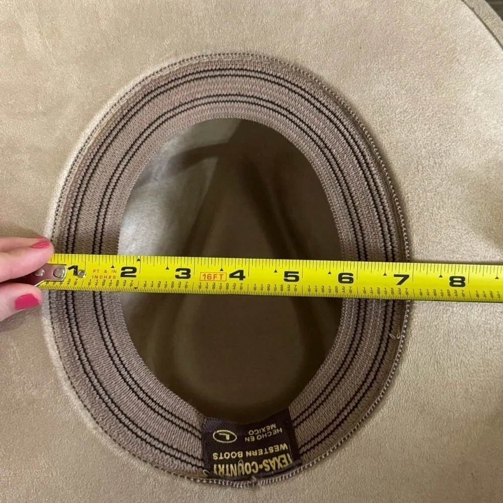 Texas Country Western Boots Authentic Suede Tan Flat Brim Cowboy Hat